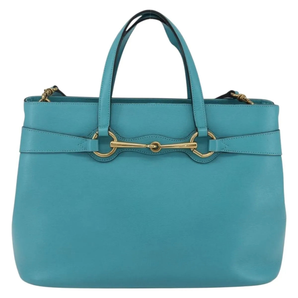 Gucci Bright Bit Convertible Tote Leather, Blue, Leather, Tote Bag