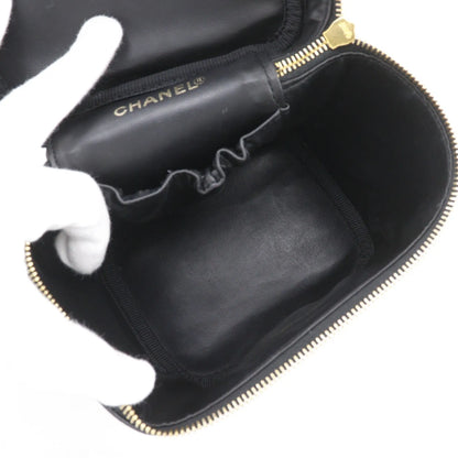 Chanel Vintage Timeless Cosmetic Case Caviar, Black, Leather, Handbag