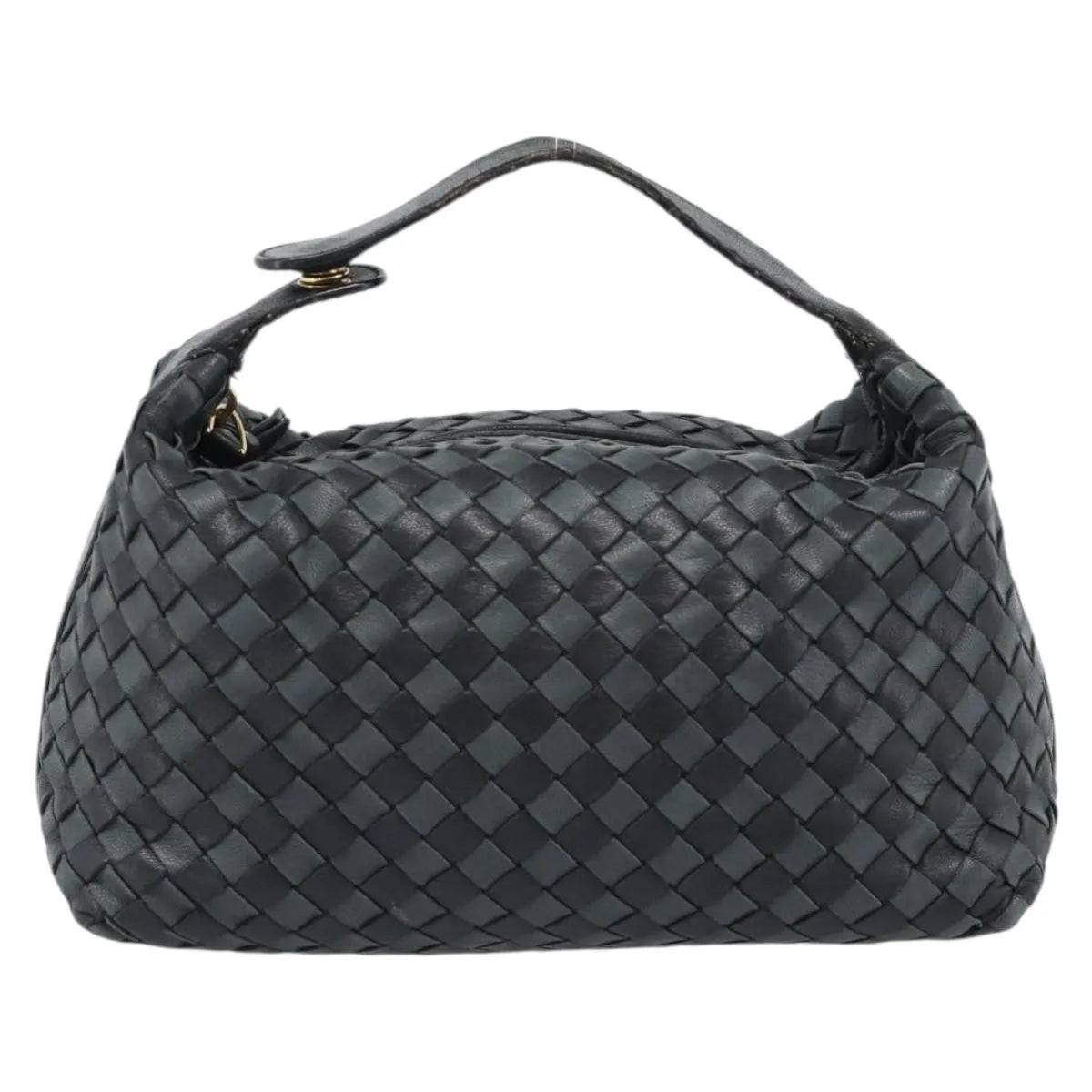 Bottega Veneta Handle Pouch Intrecciato Nappa, Black, Leather, Clutch