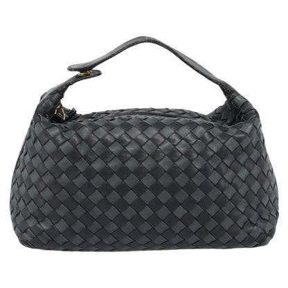 Bottega Veneta Handle Pouch Intrecciato Nappa, Black, Leather, Clutch