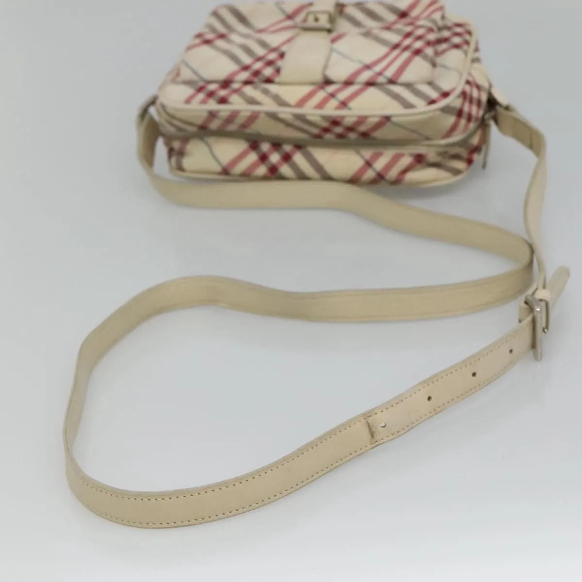 Burberry Nova Check Blue Label Nylon, White, Nylon, Shoulder Bag