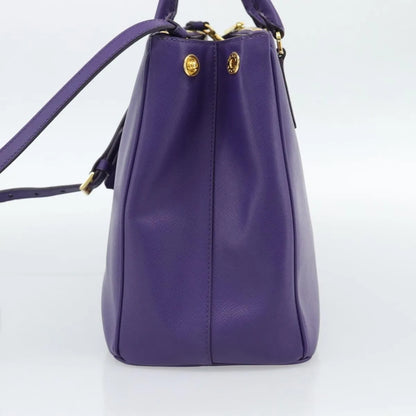 Prada Galleria Double Zip Tote Saffiano Leather, Purple, Leather, Handbag