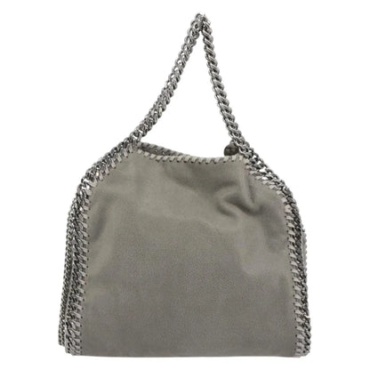 Stella McCartney Falabella Fold Over Faux Leather, Gray, Polyester, Shoulder Bag