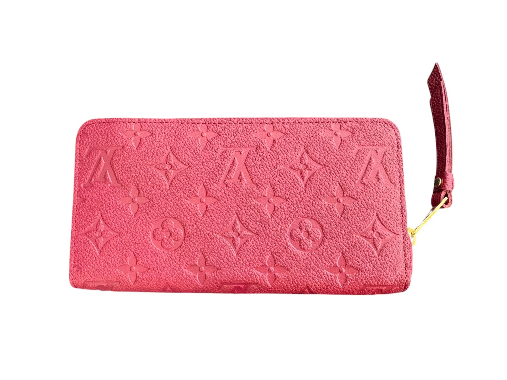 Louis Vuitton Clemence Monogram Canvas, Red, Leather, Wallet