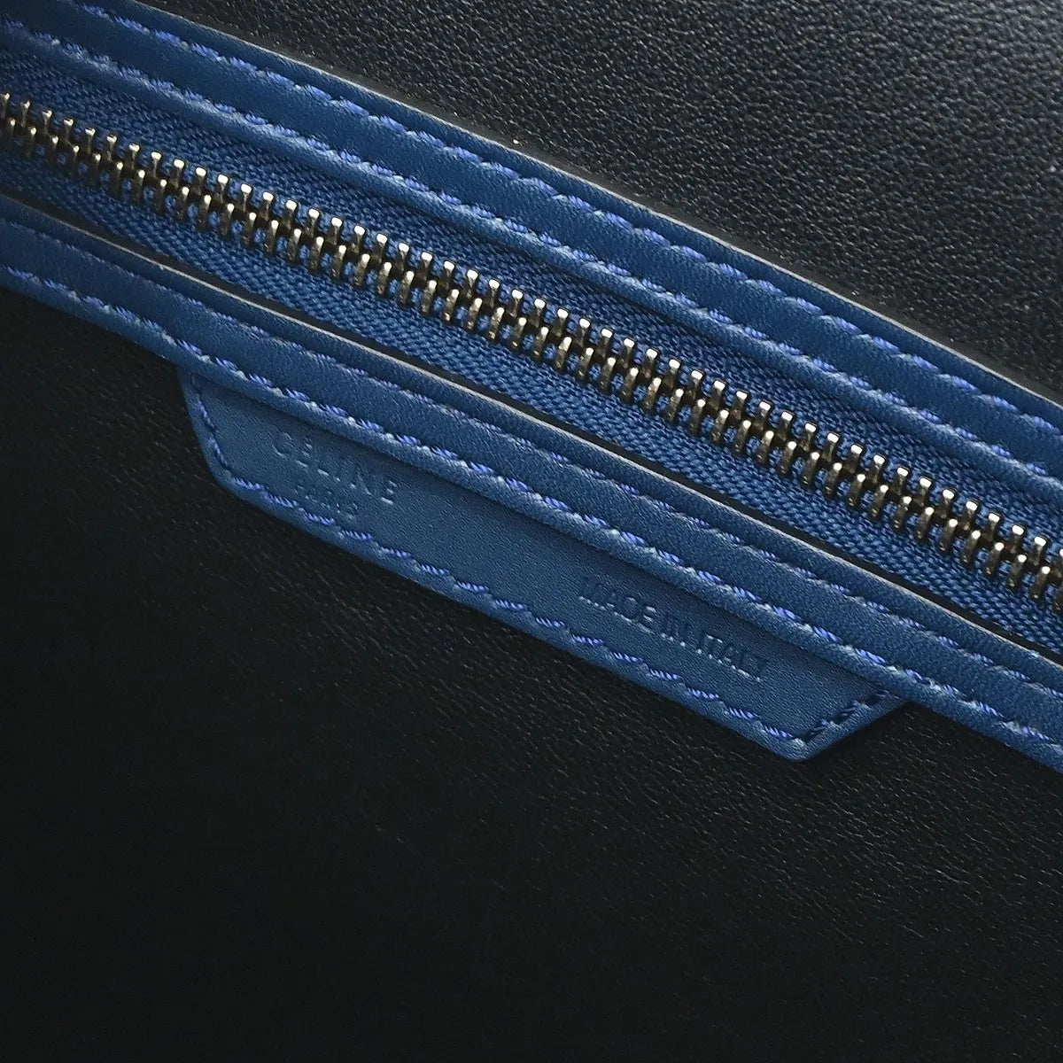 Celine Luggage Smooth Leather, Blue, Leather, Handbag