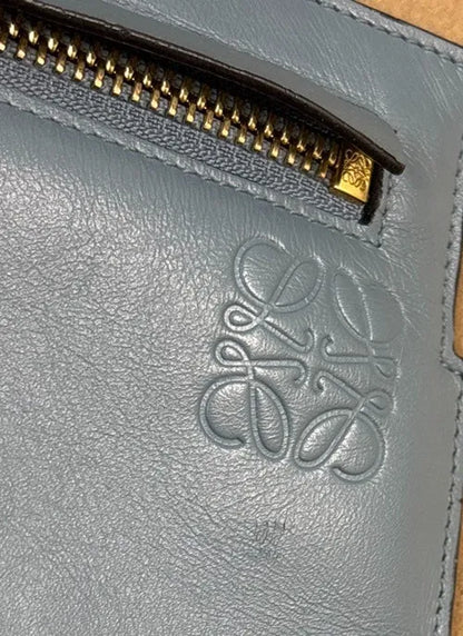Loewe T Messenger Leather, Blue, Leather, Shoulder Bag