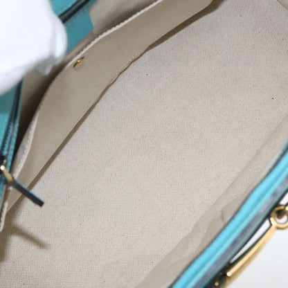 Gucci Bright Bit Convertible Tote Leather, Blue, Leather, Tote Bag