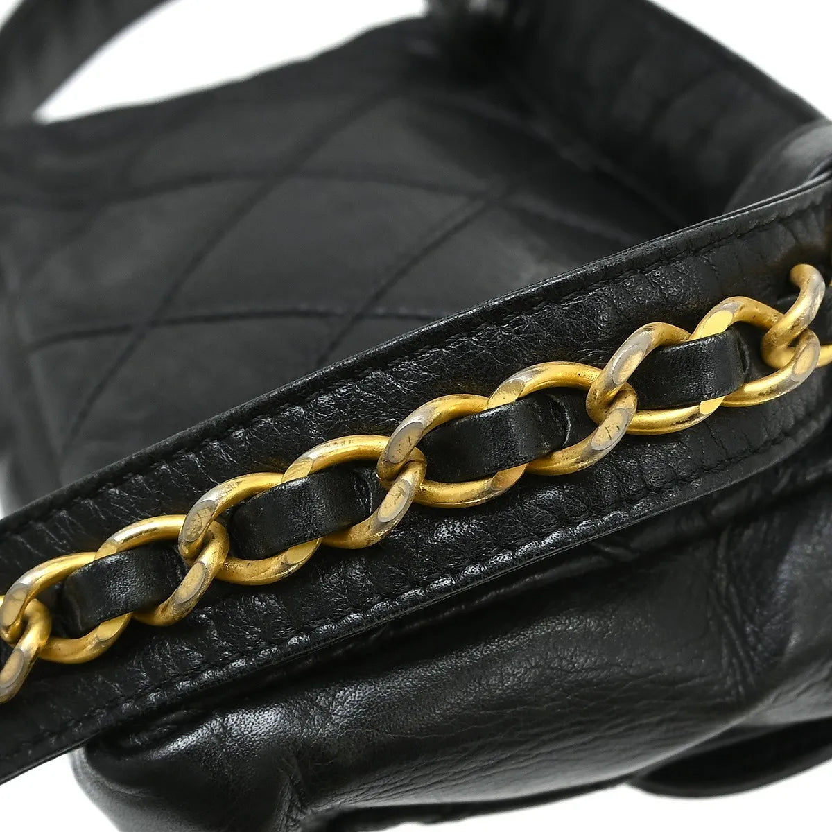 Chanel Vintage CC Flap Waist Quilted Leather, Black, Leather, Clutch