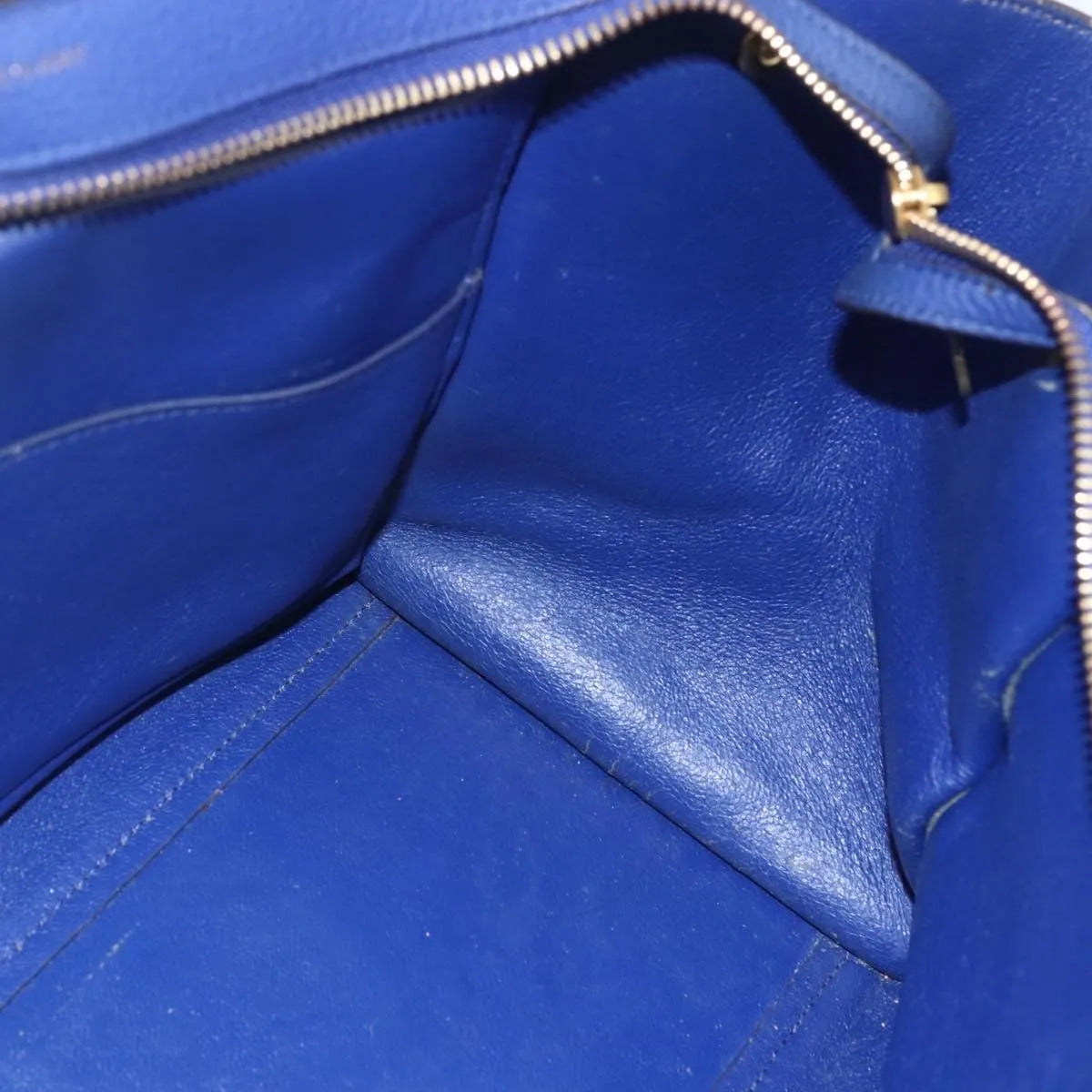 Celine Trapeze Leather, Blue, Leather, Handbag