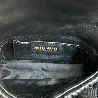 Miu Miu Nappa Matelassè Leather, Black, Leather, Handbag