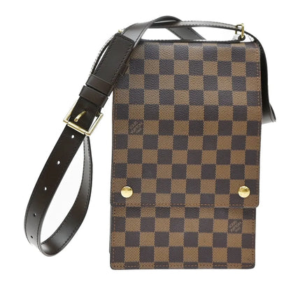 Louis Vuitton Portobello Messenger Damier Ebene, Brown, Canvas, Shoulder Bag