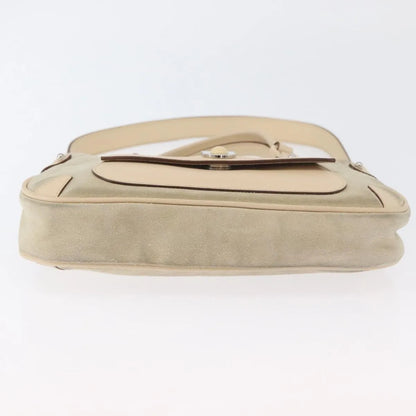 Salvatore Ferragamo Gancini Suede, Beige, Suede, Handbag