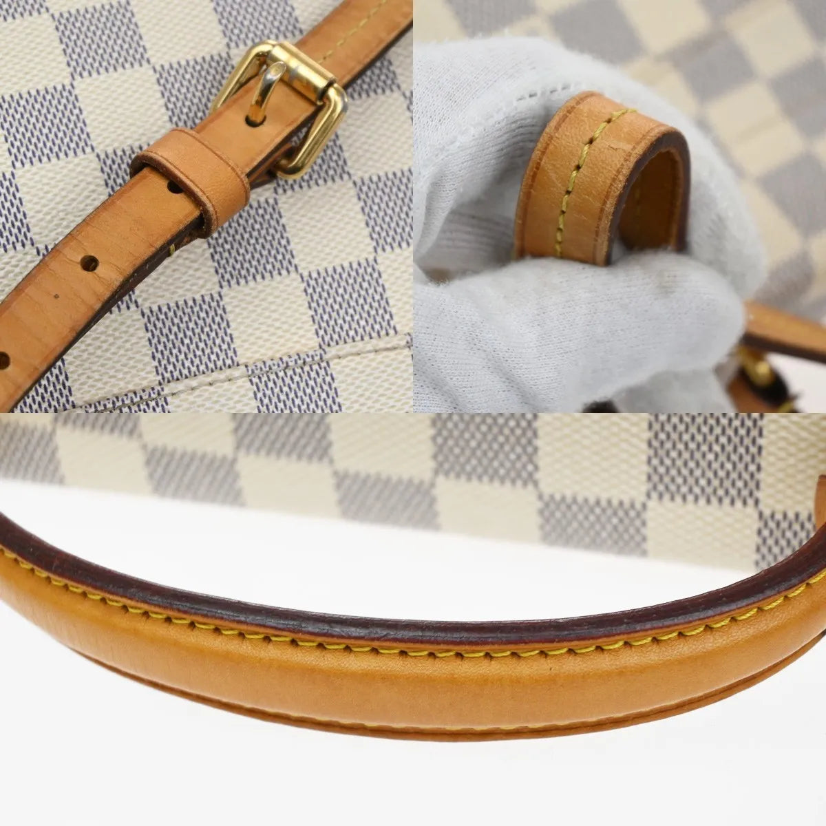 Louis Vuitton Croisette Damier, White, Canvas, Handbag