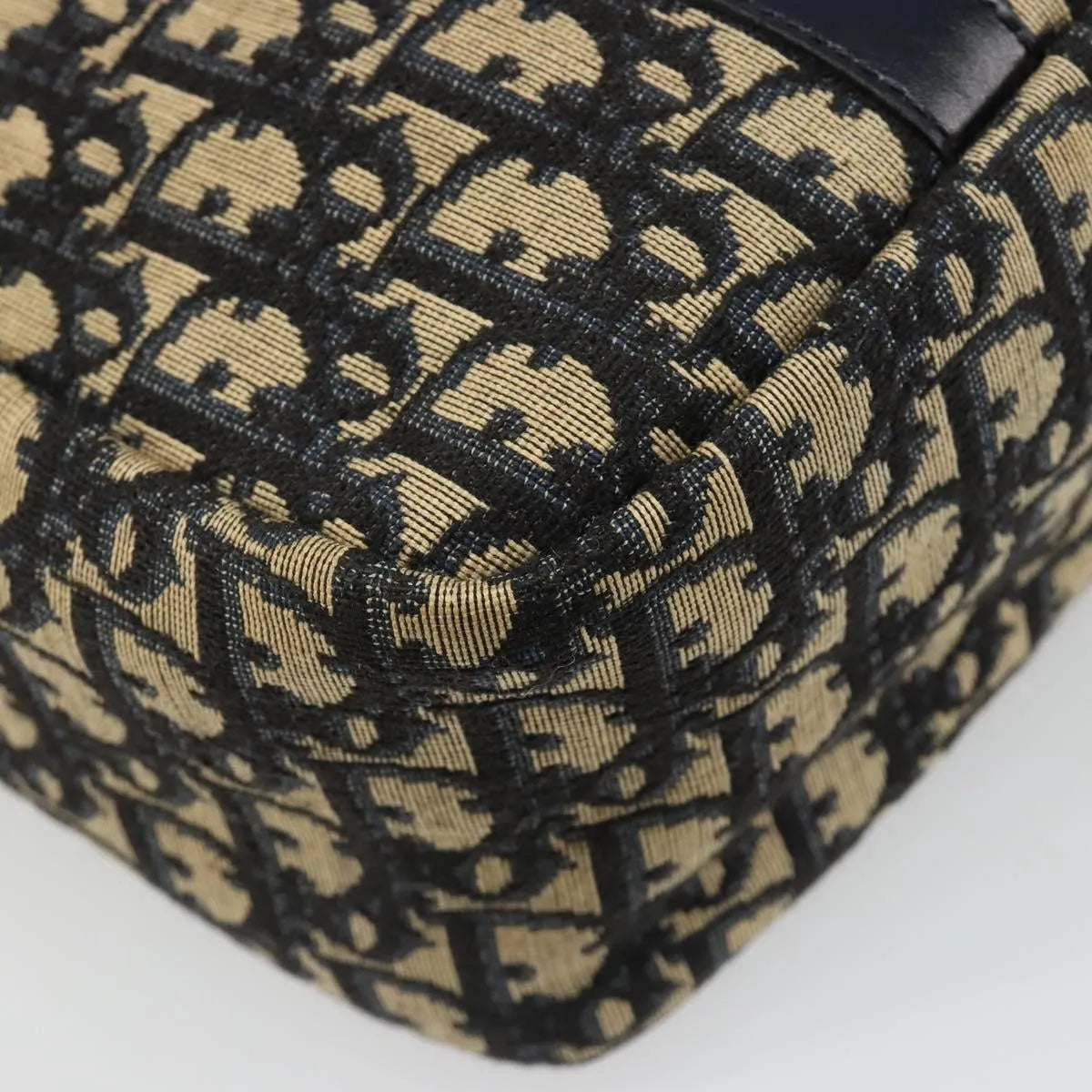 Christian Dior Vintage Trotter Boston Diorissimo Canvas, Navy, Canvas, Handbag