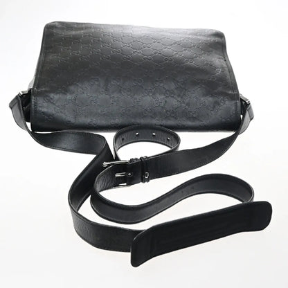 Gucci Flap Messenger Bag (Outlet) Guccissima Leather, Black, Leather, Shoulder Bag