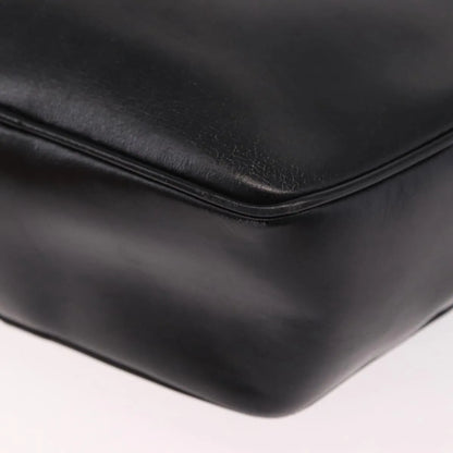 Celine Vintage Circle Logo Leather, Black, Leather, Shoulder Bag