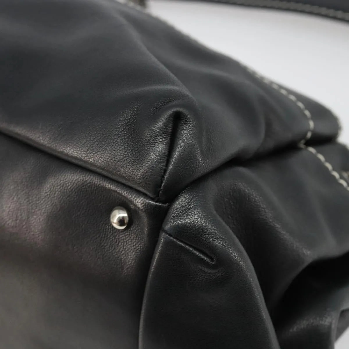 Chanel CC Shoulder Bag Leather, Black, Leather, Handbag