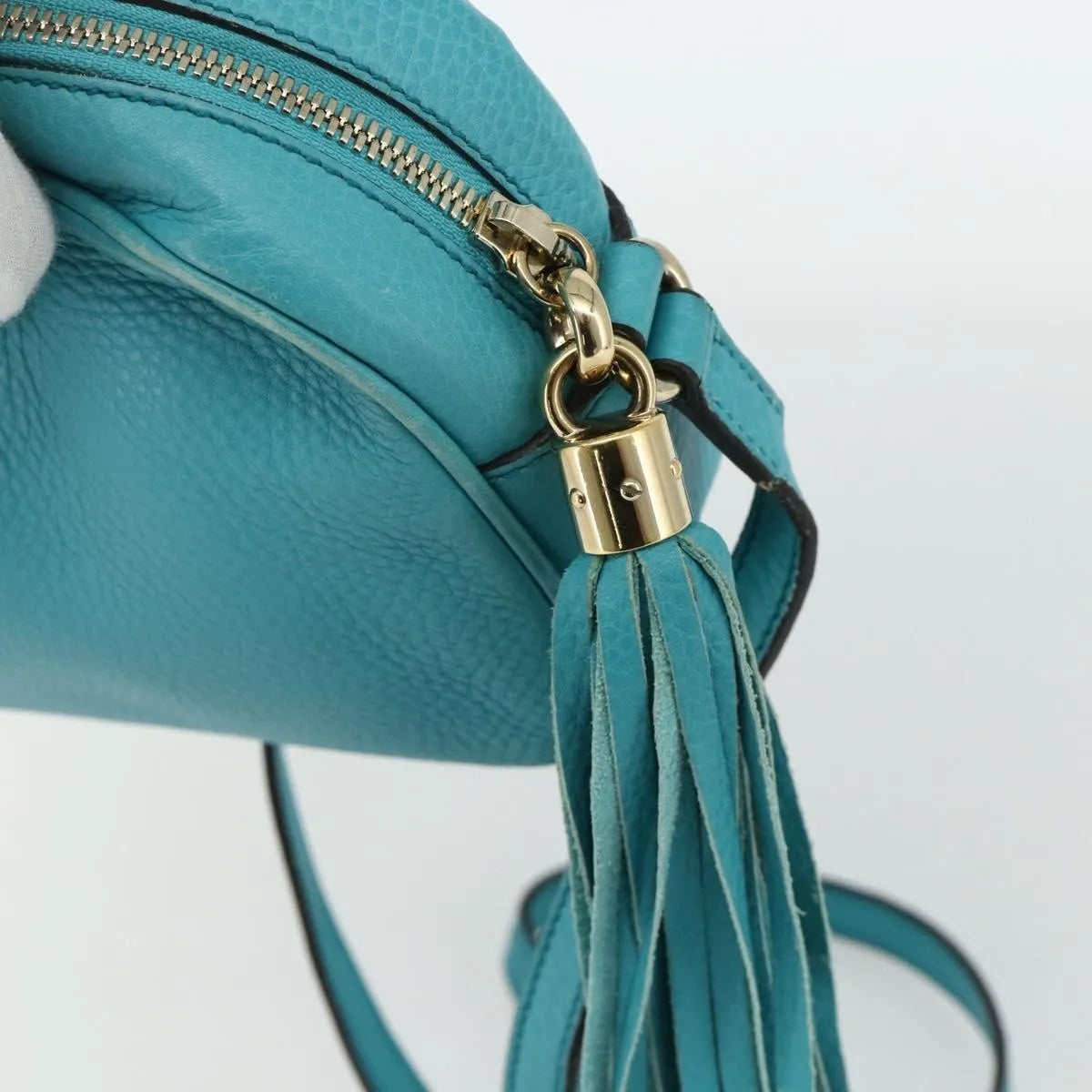 Gucci Soho Disco Leather, Blue, Leather, Shoulder Bag