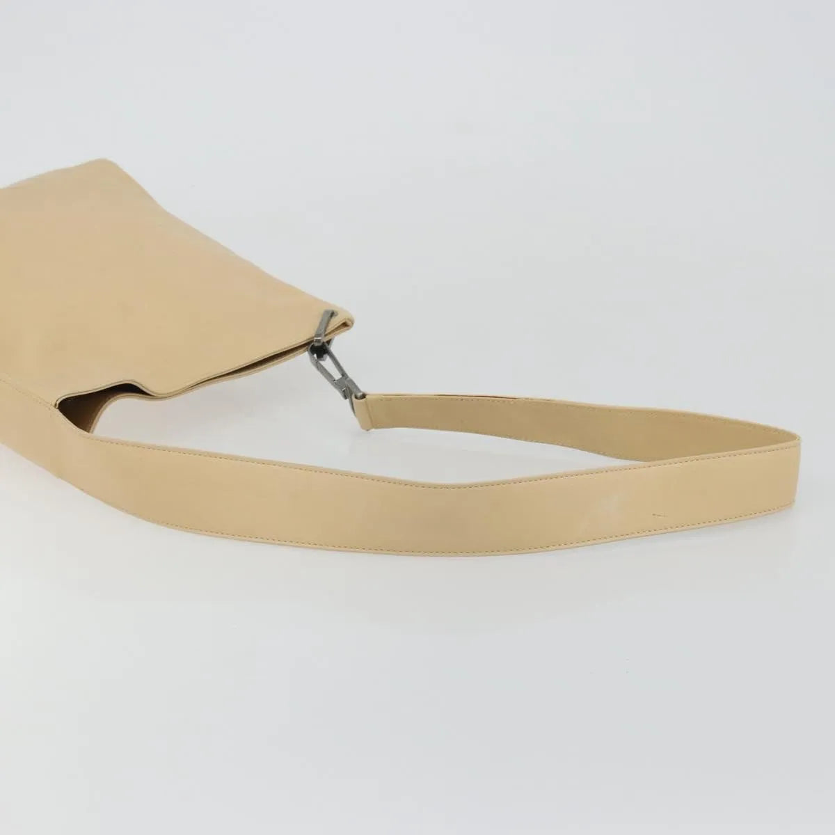 Gucci Vintage Flat Messenger Leather, Beige, Leather, Shoulder Bag