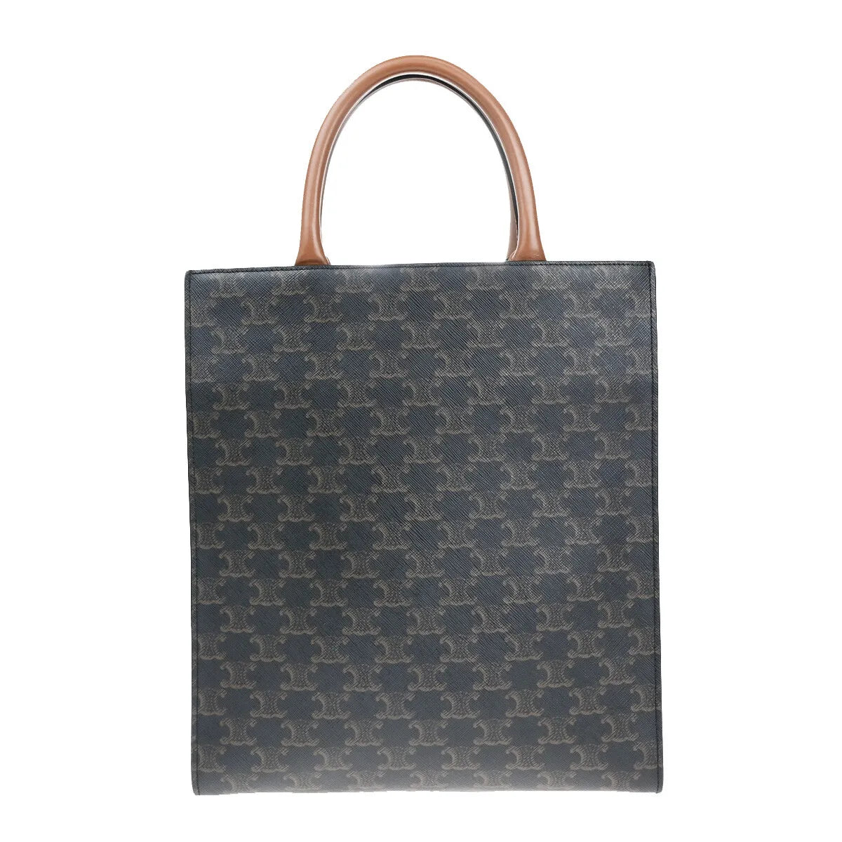 Celine Vertical Cabas Tote Triomphe Coated Canvas, Brown, Canvas, Tote Bag