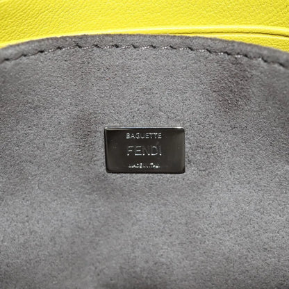 Fendi Monster Baguette Leather and Fur, Yellow, Leather, Handbag