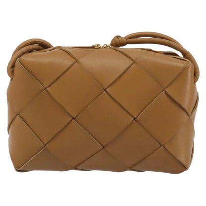 Bottega Veneta Cassette Camera Maxi Intrecciato Leather, Brown, Leather, Shoulder Bag