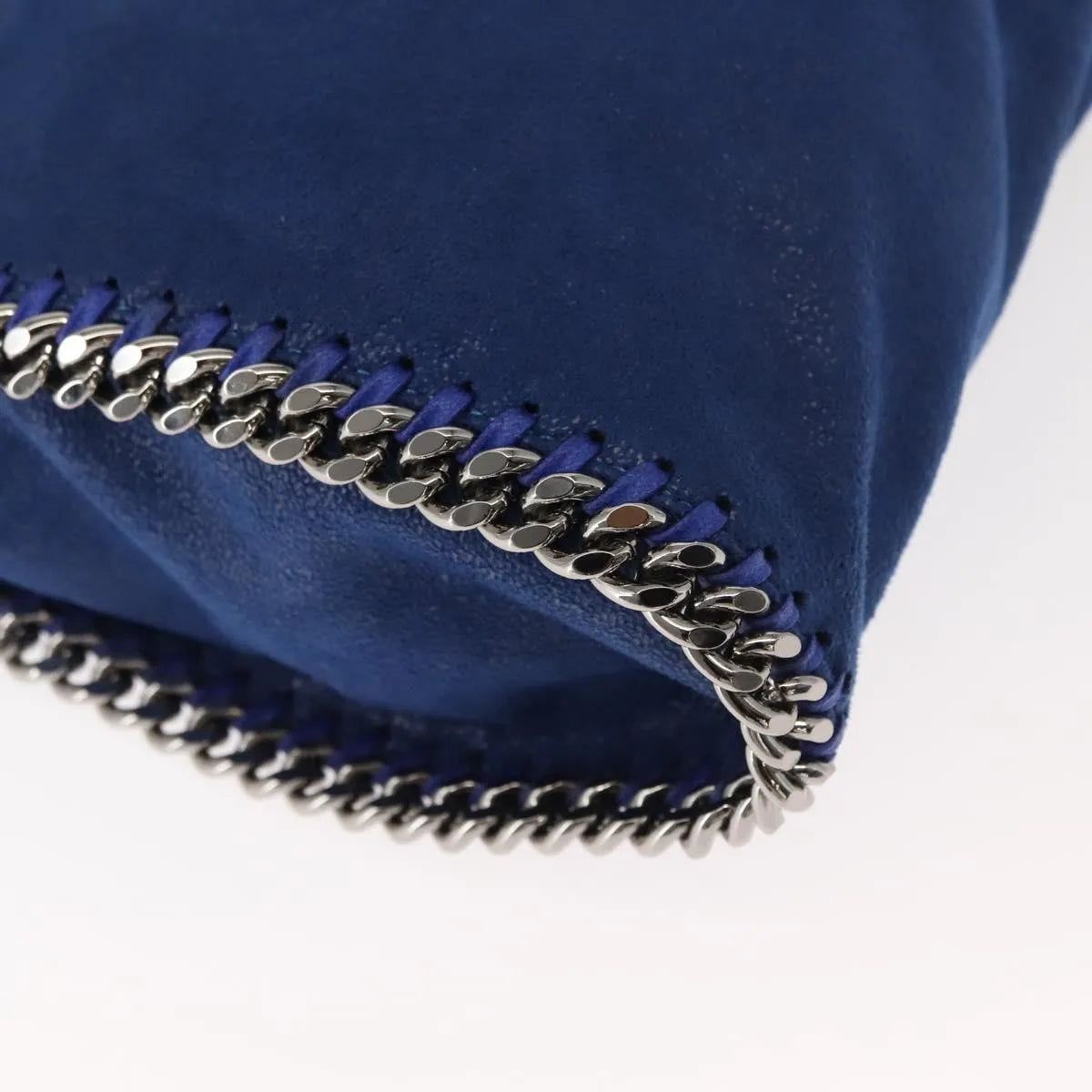 Stella McCartney Falabella Fold Over Shaggy Deer, Blue, Polyester, Shoulder Bag