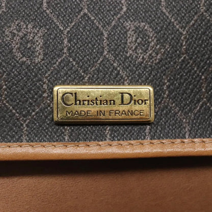Christian Dior Vintage Honeycomb Flap Coated Canvas, Black, Canvas, Shoulder Bag