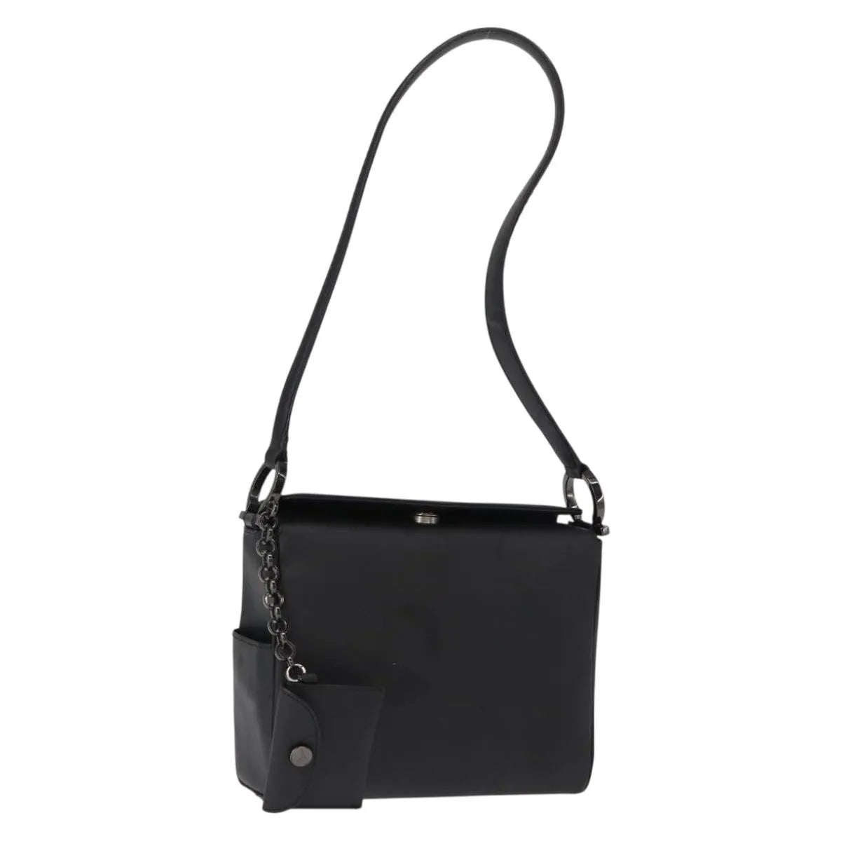 Salvatore Ferragamo Gancini Patent leather, Black, Patent Leather, Shoulder Bag