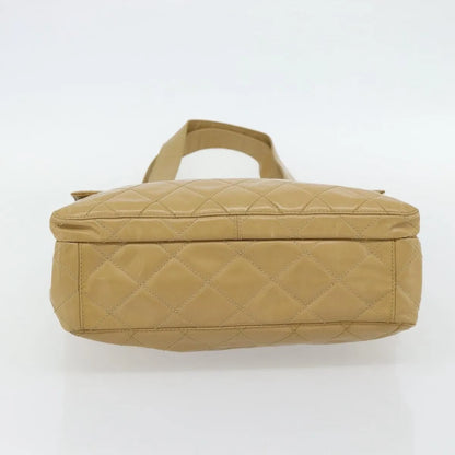 Chanel Vintage Front Pocket Leather, Beige, Patent Leather, Shoulder Bag