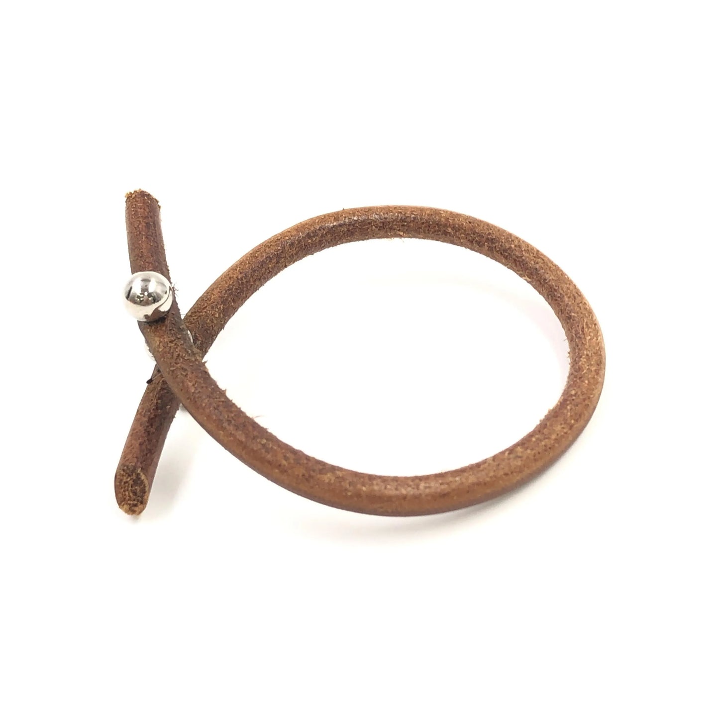 Hermes Lock Bracelet Leather and Metal, Brown, Leather, Bracelet