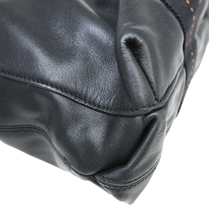 Hermes Horizontal Caravan Leather, Black, Leather, Tote Bag