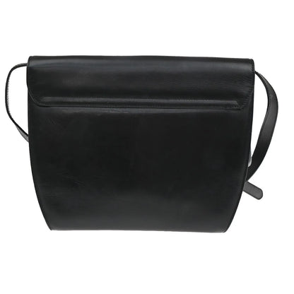 Salvatore Ferragamo Gancini Leather, Black, Leather, Shoulder Bag