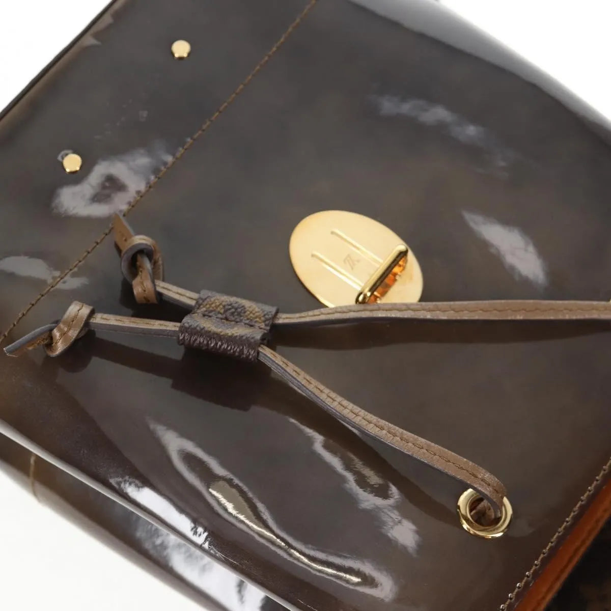 Louis Vuitton Hot Springs Vernis with Monogram Canvas, Brown, Canvas, Backpack