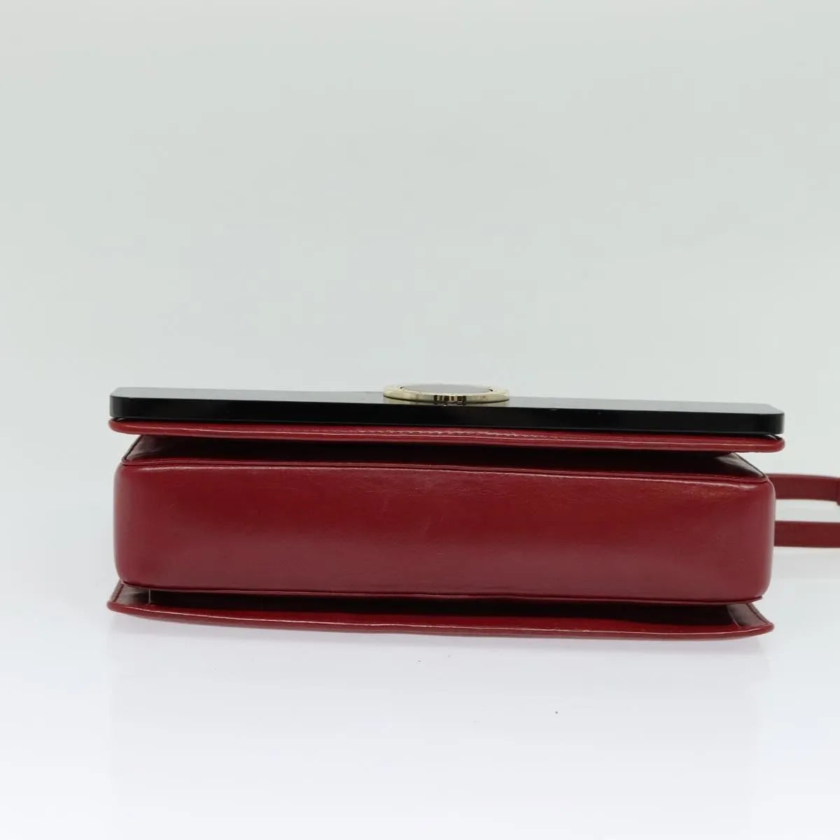 Bvlgari Signature Leather, Red, Leather, Shoulder Bag