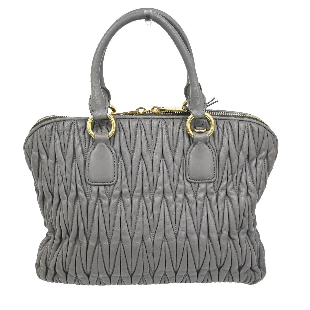 Miu Miu Madras Bowler Matelasse Leather, Purple, Leather, Handbag