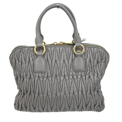 Miu Miu Madras Bowler Matelasse Leather, Purple, Leather, Handbag