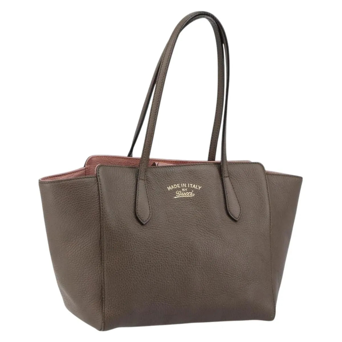 Gucci Swing Tote Leather, Gray, Leather, Tote Bag