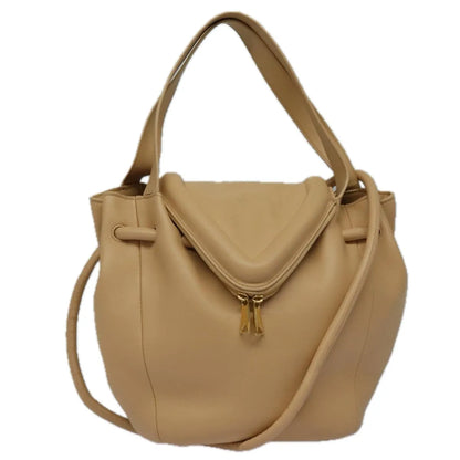 Bottega Veneta Beak Leather, Beige, Leather, Tote Bag