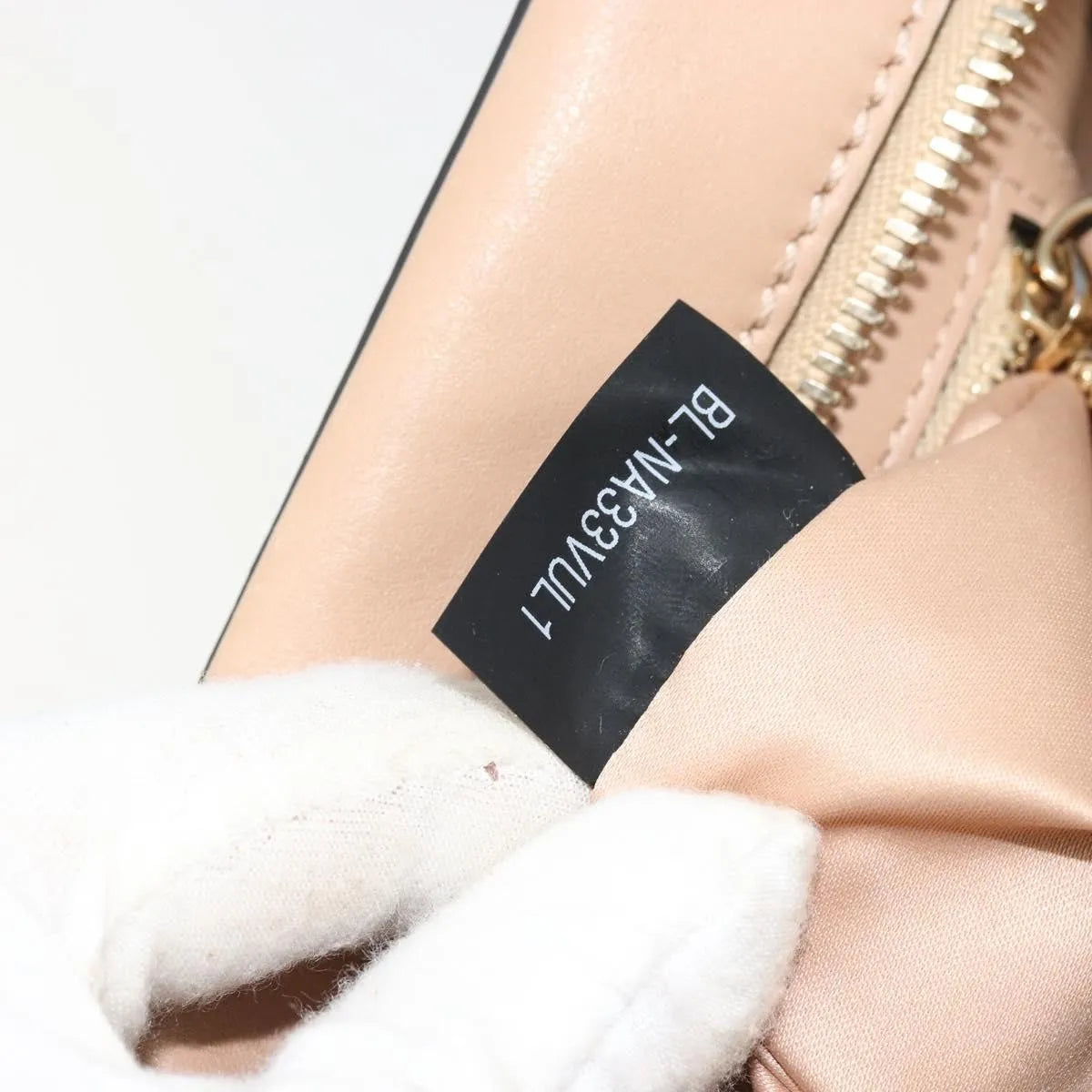 Valentino Garavani Convertible Zip Satchel Leather with Micro Rockstuds, Beige, Leather, Handbag