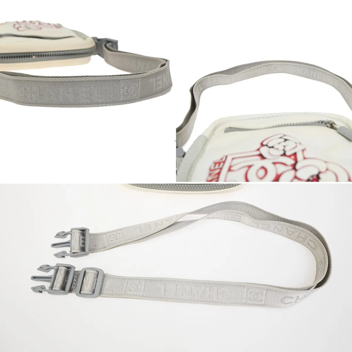 Chanel Travel Line Nylon, White, Nylon, Shoulder Bag