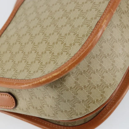 Celine Vintage Macadam Canvas and Leather, Beige, Canvas, Shoulder Bag