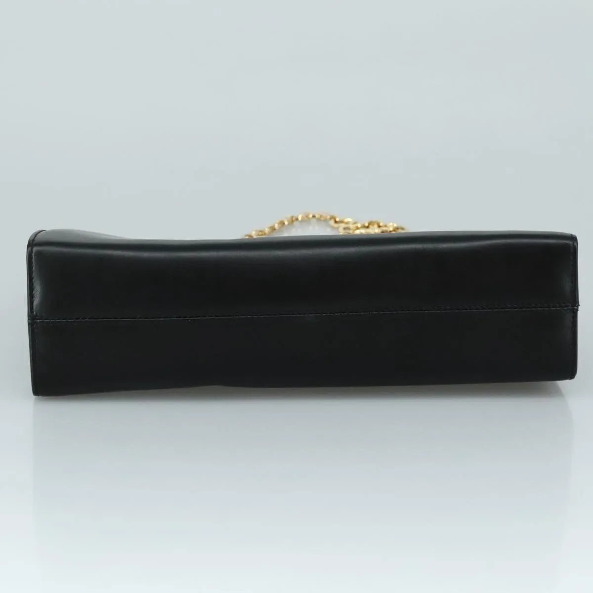 Salvatore Ferragamo Vintage Gancini Chain Leather, Black, Leather, Shoulder Bag