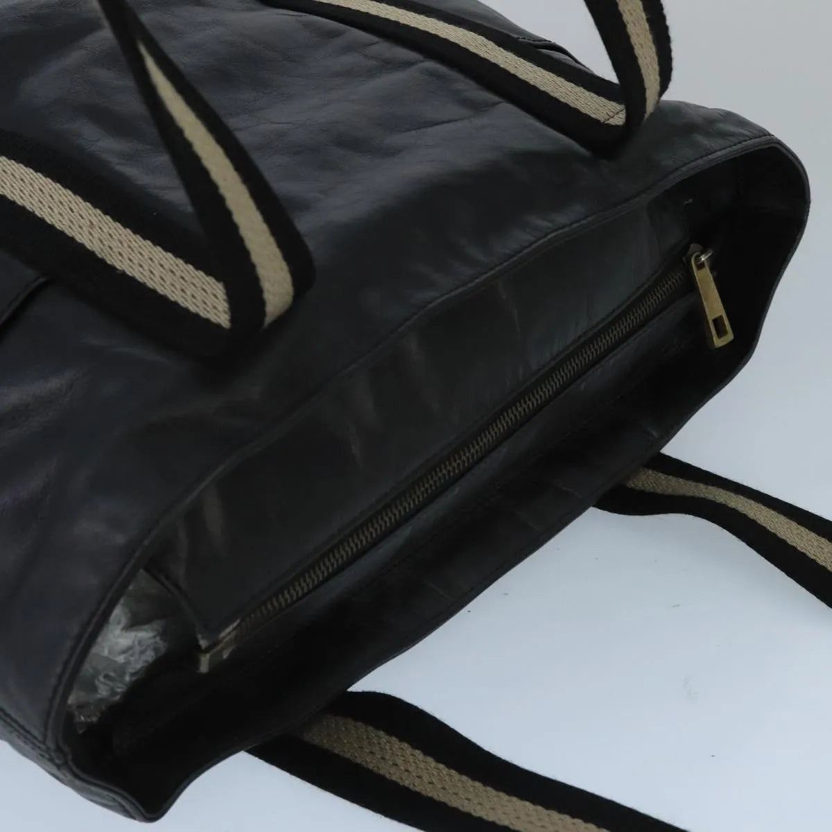 Bally Vintage Leather, Black, Leather, Tote Bag
