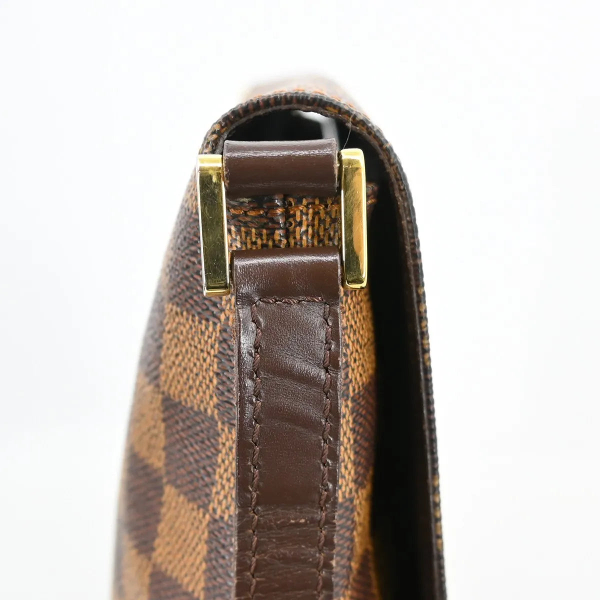 Louis Vuitton Musette Tango Damier Ebene, Brown, Canvas, Shoulder Bag