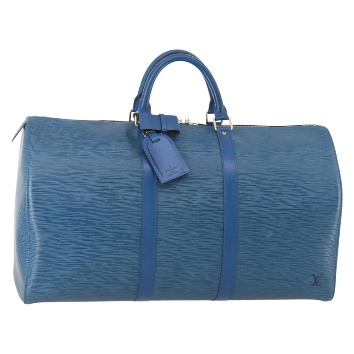 Louis Vuitton Keepall Epi Leather, Blue, Leather, Travel Bag