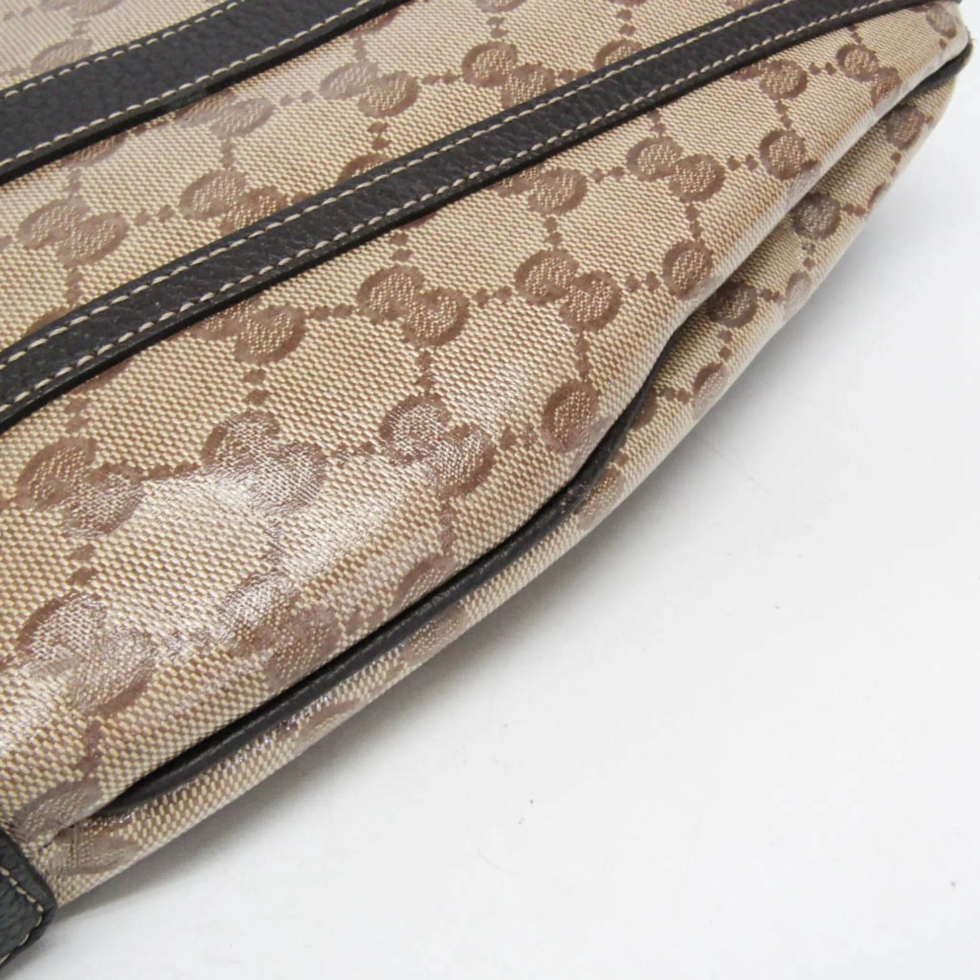 Gucci Abbey D-ring convertible Monogram GG crystal, Beige, Leather, Handbag