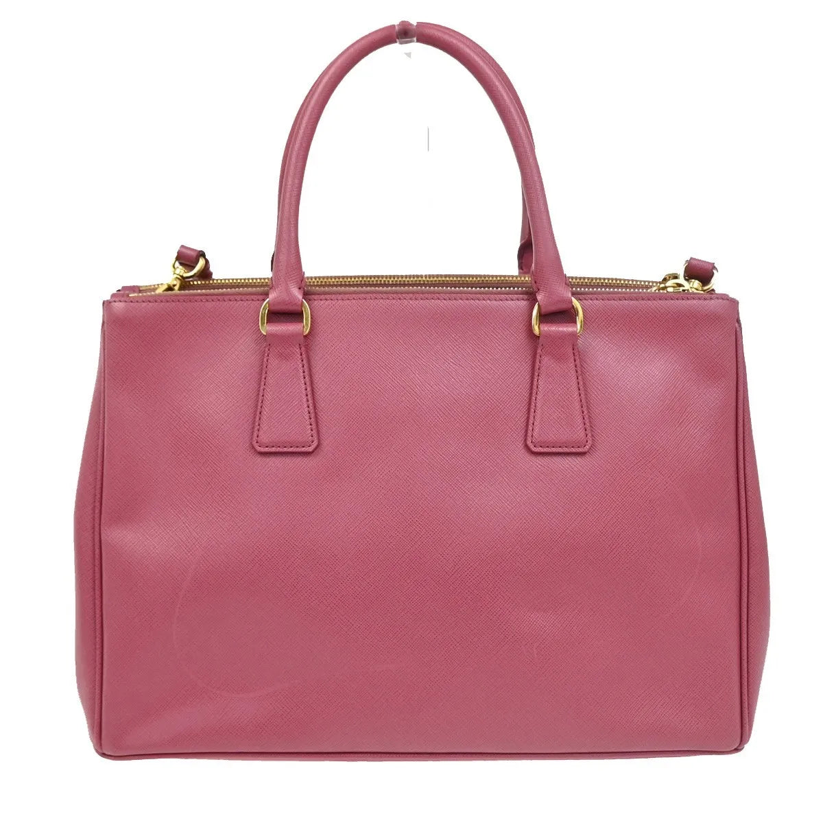 Prada Double Zip Lux Tote Saffiano Leather, Pink, Leather, Handbag