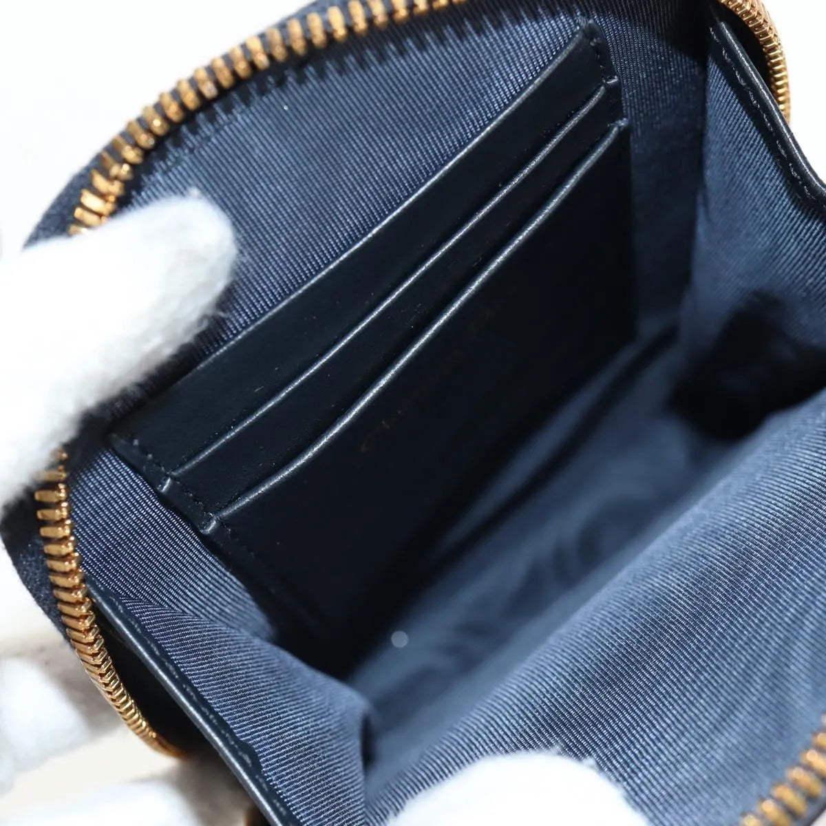 Christian Dior 30 Montaigne Phone Holder on Chain Oblique Canvas, Navy, Canvas, Clutch