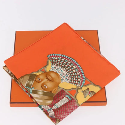 Hermes Carré 90 Silk multicolor, Orange, Silk, Scarf